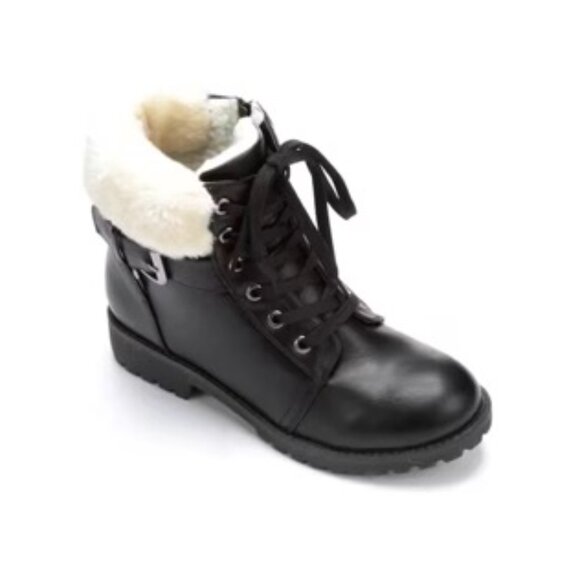 Apres by LAMO Winter Boots Women's Black Leather Faux Fur AW1765 Size 7 - Picture 2 of 9